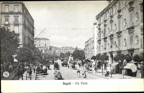 Ak Napoli Campania, Via Foria, Straßenansicht, Gebäude, Verkehr