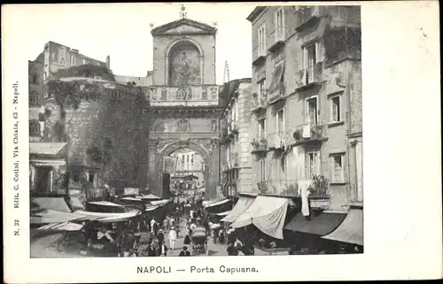 Ak Napoli Campania, Porta Capuana, Markisen