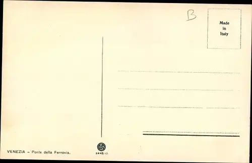 Künstler Ak Venezia Venedig Veneto, Ponte della Ferrovia, Nacht