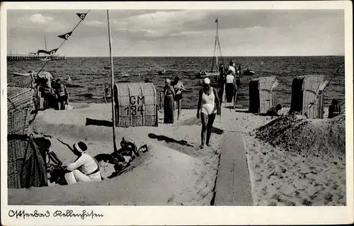 Ak Ostseebad Kellenhusen in Holstein, Strand, Strandkorb