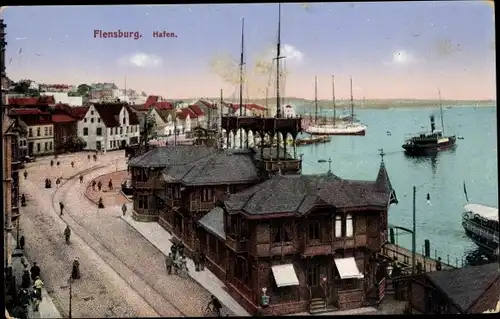 Ak Flensburg in Schleswig Holstein, Hafen