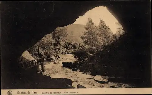 Ak Grotte de Han Han sur Lesse Wallonie Namur, Gouffre de Belvaux