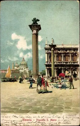 Litho Venezia Venedig Veneto, Piazzetta San Marco