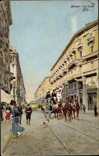 Künstler Ak Milano Mailand Lombardia, via Dante