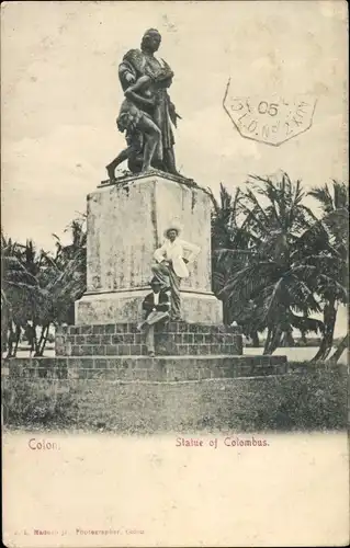 Ak Colón Panama, Kolumbus-Denkmal