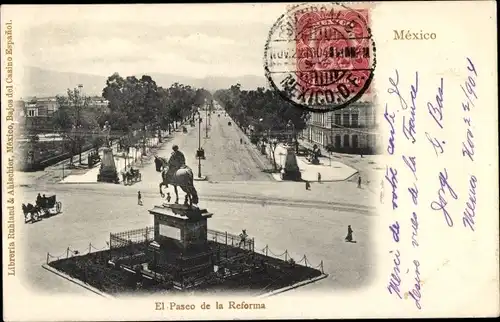 Ak Mexico, Denkmal, Alleeblick