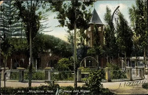 Ak Miraflores Panama-Schleusen, Plaza San Miguel