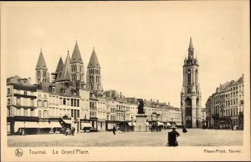 Ak Tournai Wallonien Hennegau, La Grande Place