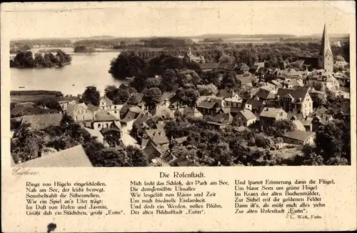 Ak Eutin in Ostholstein, Panorama, Gedicht