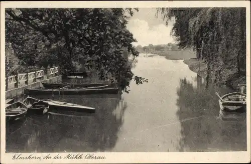 Ak Elmshorn in Holstein, Mühel Oberau, Boote