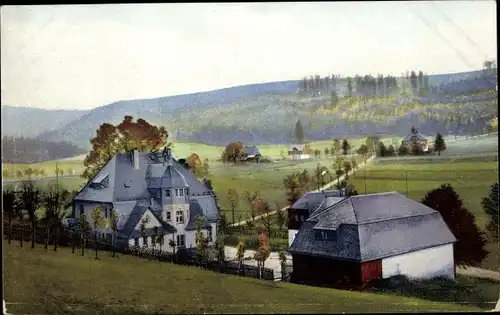 Ak Rehefeld Zaunhaus Altenberg Erzgebirge, Erholungs und Sportheim Jägerhof, Außenansicht