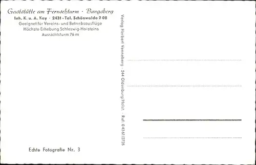 Ak Schönwalde am Bungsberg in Ostholstein, Gaststätte am Fernsehturm