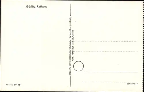 Ak Görlitz in der Lausitz, Rathaus