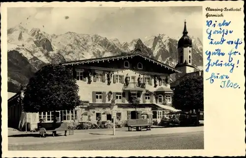 Ak Garmisch Partenkirchen in Oberbayern, Clausing Posthotel