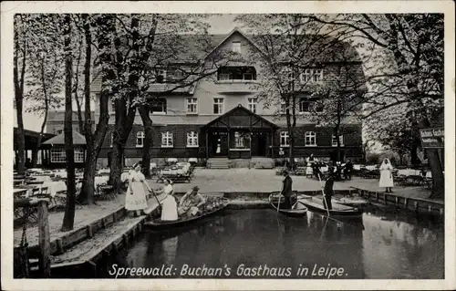 Ak Leipe Lübbenau im Spreewald, Gasthaus Buchan