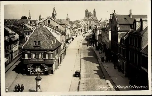 Foto Ak Speyer am Rhein, Hauptstraße