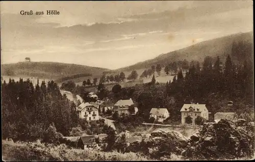 Ak Hölle Naila in Oberfranken, Teilansicht mit Umgebung