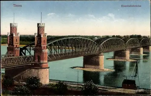 Ak Toruń Thorn Westpreußen, Eisenbahnbrücke