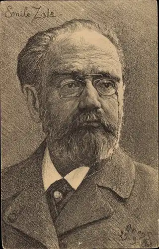 Künstler Ak Emile Zola, Portrait