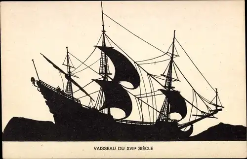 Künstler Ak Segelschiff, Vaisseau du XVIIe Siecle