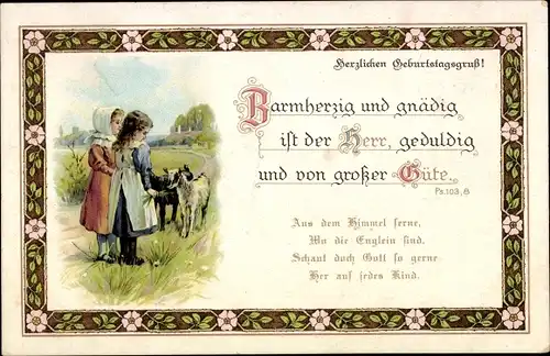 Ak Glückwunsch Geburtstag, Psalm 103 8, Barmherzig und gnädig