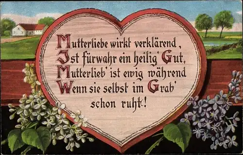 Gedicht Ak Mutterliebe wirkt verklärend, ist fürwahr ein heilig' Gut