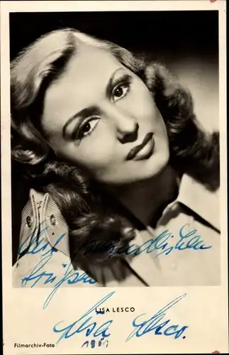 Ak Schauspielerin Lisa Lesco, Portrait, Autogramm