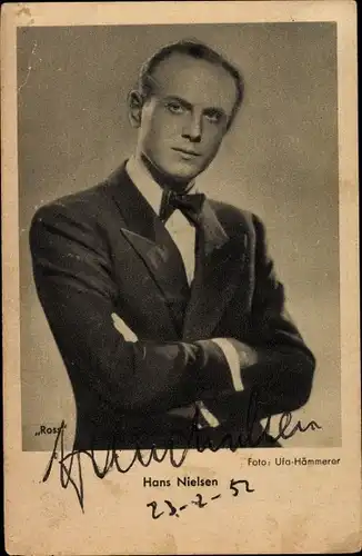 Ak Schauspieler Hans Nielsen, Portrait, Autogramm