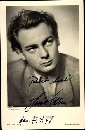 Ak Schauspieler Heinz Ohlsen, Portrait, Autogramm