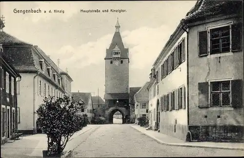 Ak Gengenbach im Schwarzwald, Hauptstraße und Kinzigtor