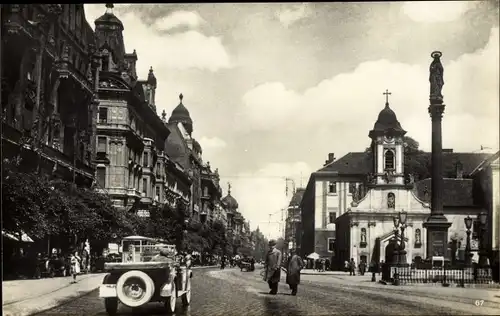 Ak Budapest Ungarn, Rakoczi Straße und Rochus Spital