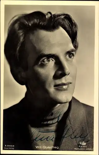 Ak Schauspieler Will Quadflieg, Portrait, Ross A 3143/2, Autogramm