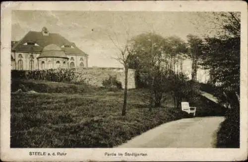 Ak Steele Essen im Ruhrgebiet, Partie im Stadtgarten