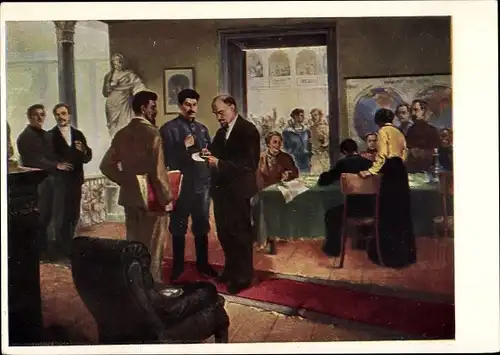 Künstler Ak Wladimir Iljitsch Lenin, Josef Stalin, 1917