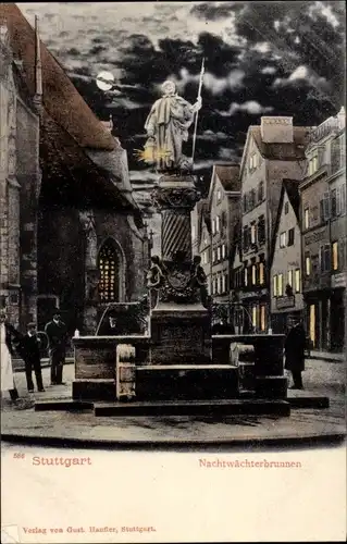 Ak Stuttgart in Baden Württemberg, Nachtwächterbrunnen