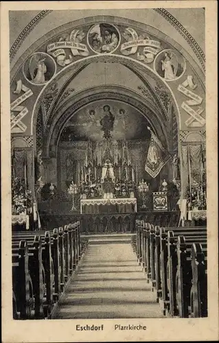 Ak Dresden Schönfeld Weißig Eschdorf, Pfarrkirche, Innenansicht