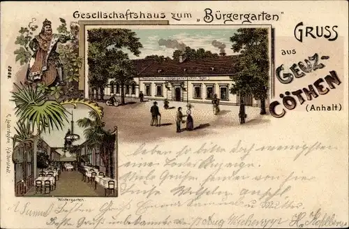 Litho Geuz Köthen in Anhalt, Gesellschaftshaus zum Bürgergarten, Inh. Wilh. Täger