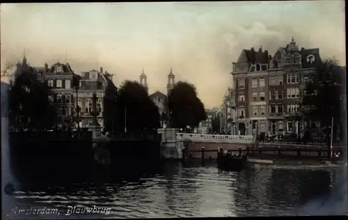 Ak Amsterdam Nordholland Niederlande, Blauwbrug