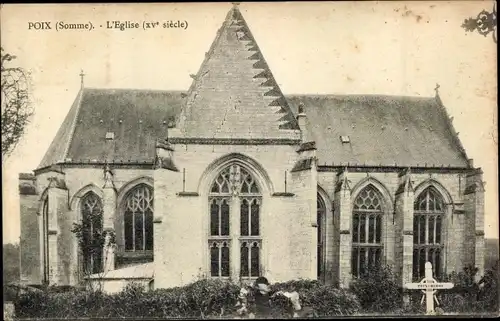 Ak Poix Somme, Kirche