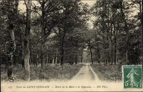 Ak Saint Germain en Laye Yvelines, Foret, Route de la Mare a la Douzaine