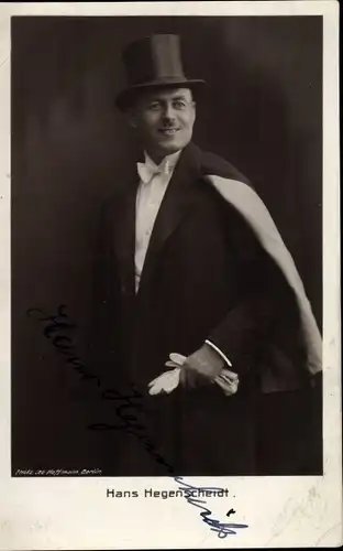 Ak Schauspieler Hans Hegenscheidt, Portrait, Autogramm