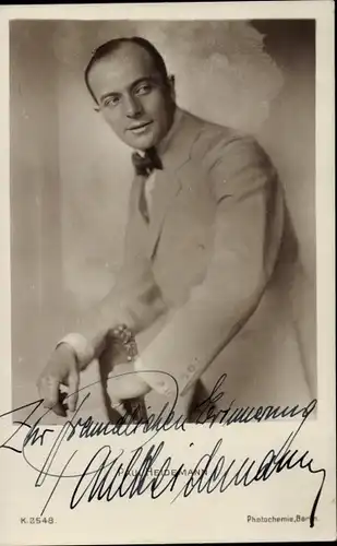 Ak Schauspieler Paul Heidemann, Portrait, Autogramm