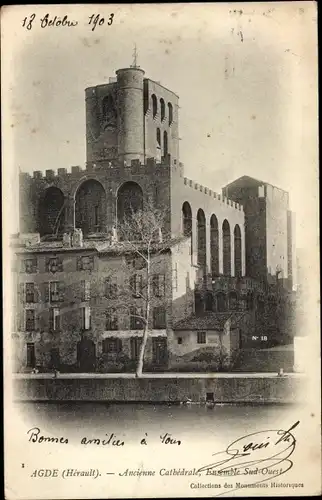 Ak Agde Hérault, Alte Kathedrale