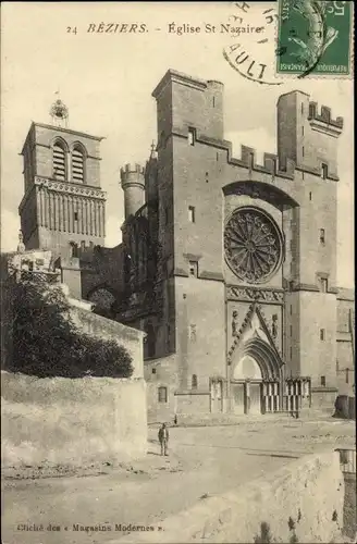 Ak Béziers Hérault, Kirche St. Nazaire