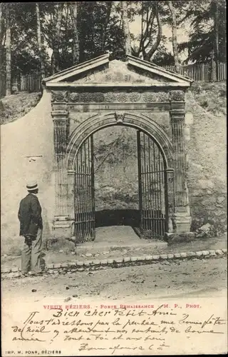 Ak Béziers Hérault, Porte Renaissance