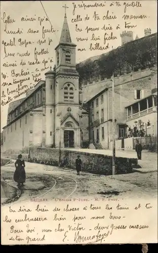 Ak Béziers Hérault, St. Jude-Kirche