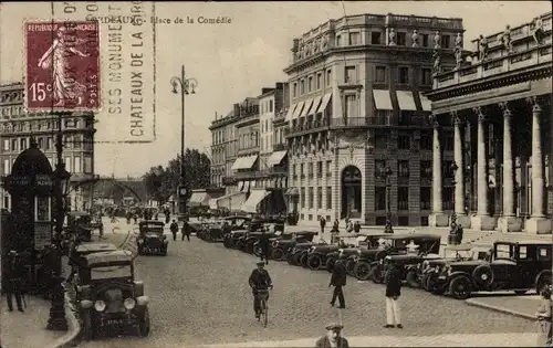 Ak Bordeaux-Gironde, Place de la Comedie