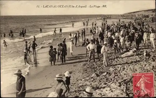 Ak Lacanau Gironde, Der Strand