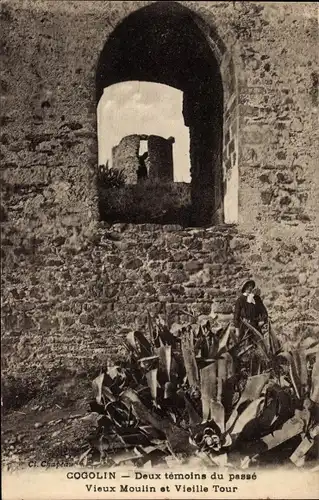 Ak Cogolin Var, Alte Mühle, Alter Turm