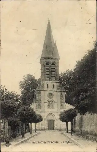 Postkarte Saint Vincent de Tyrosse Landes, Die Kirche